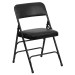 Black Heavy Duty Steel Folding Chair with Vinyl Seat